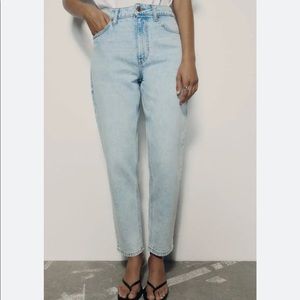 Zara high waisted mom jeans in light blue wash size 2